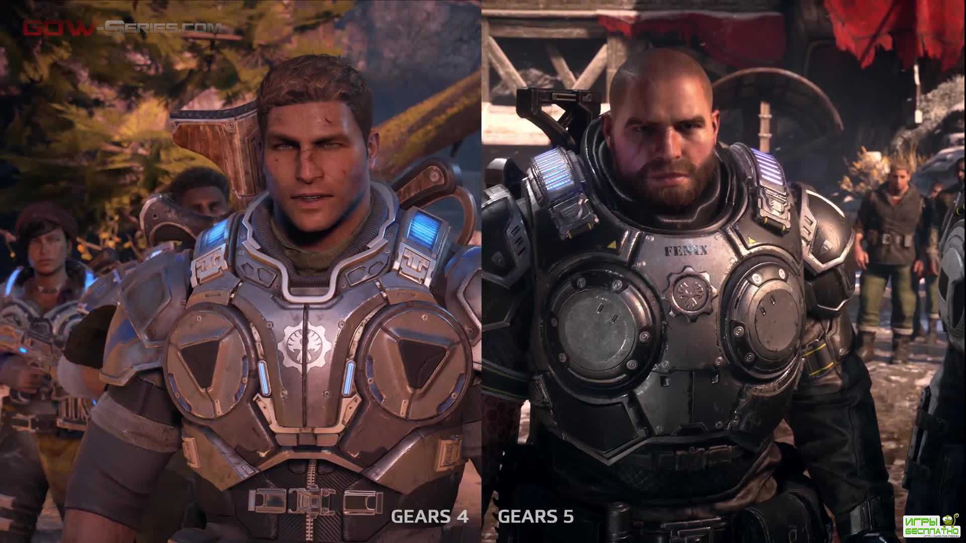 Gears of War - графику четвертой и пятой частей сравнили в новом видео -  Смотреть онлайн