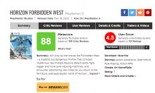   - Horizon Forbidden West  Metacritic     4.5  10 